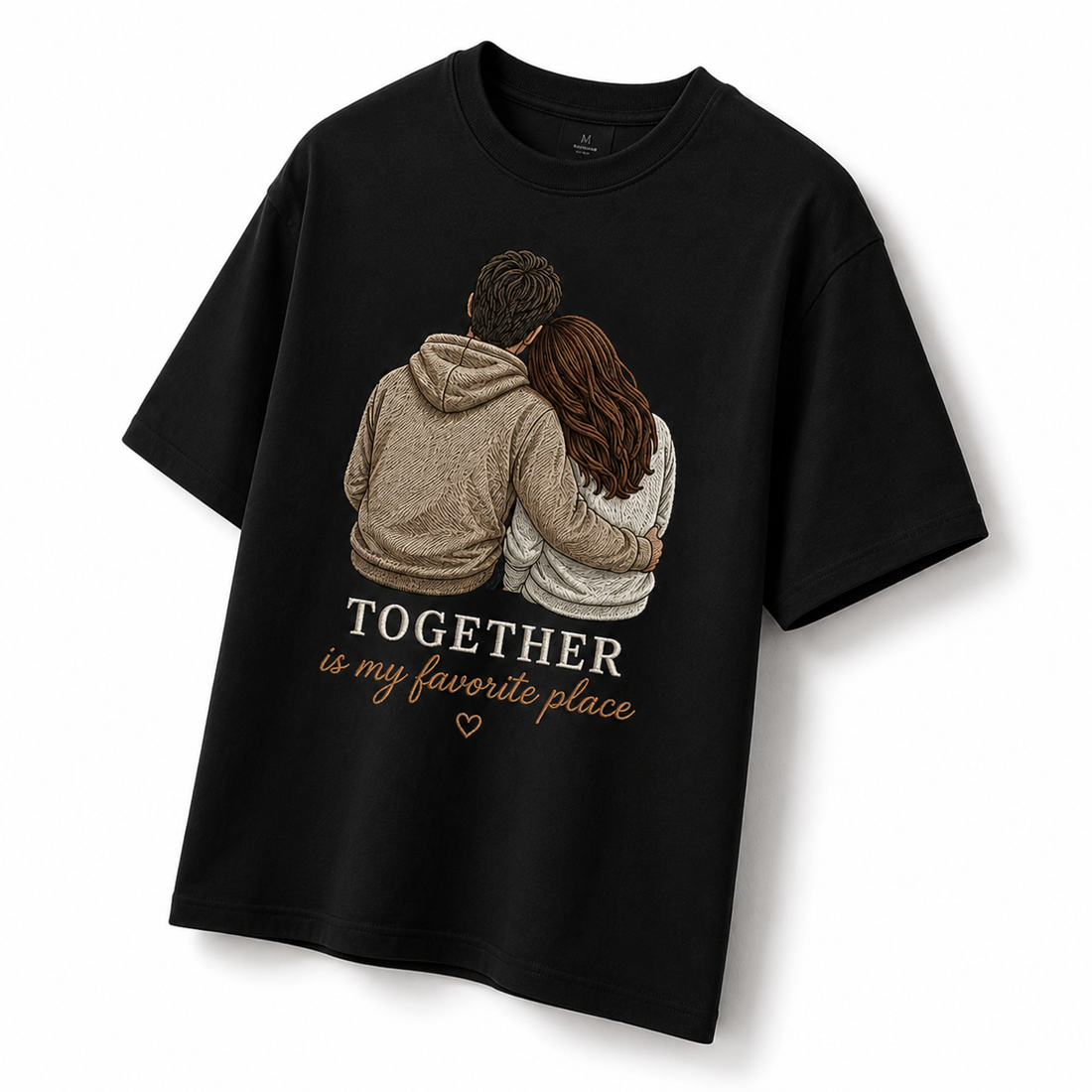 Custom Couple Portrait Embroidered Matching Sweatshirts