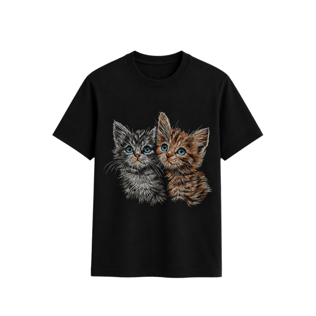 Cute Kittens Embroidered T-Shirt