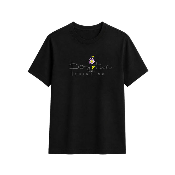 Positive Thinking Embroidered T-Shirt