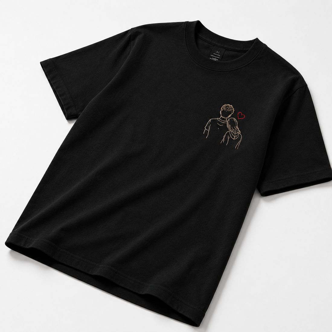 Custom Couple Name Embroidered Matching T-Shirts