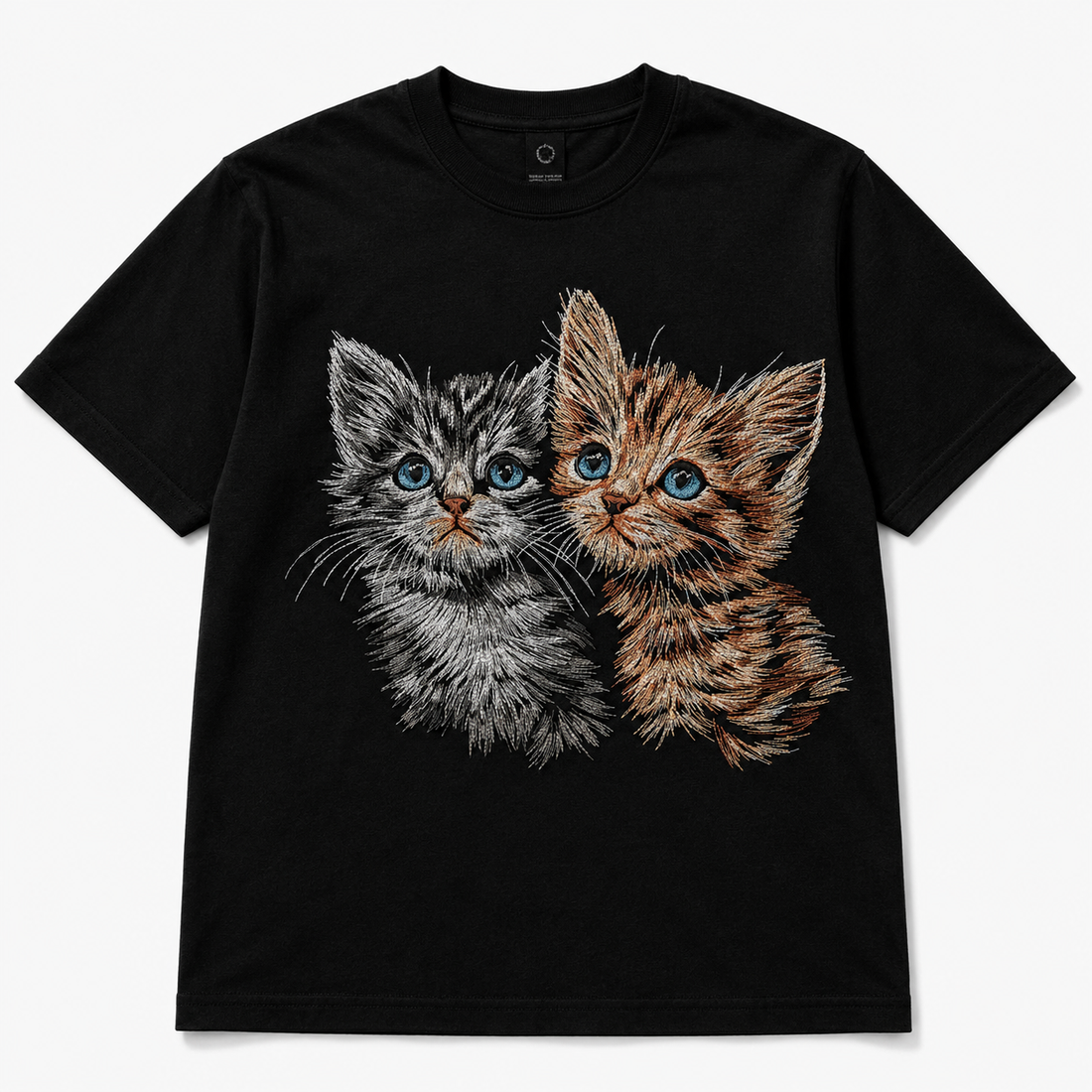 Custom Pet Portrait Embroidered T-Shirt - Design 2