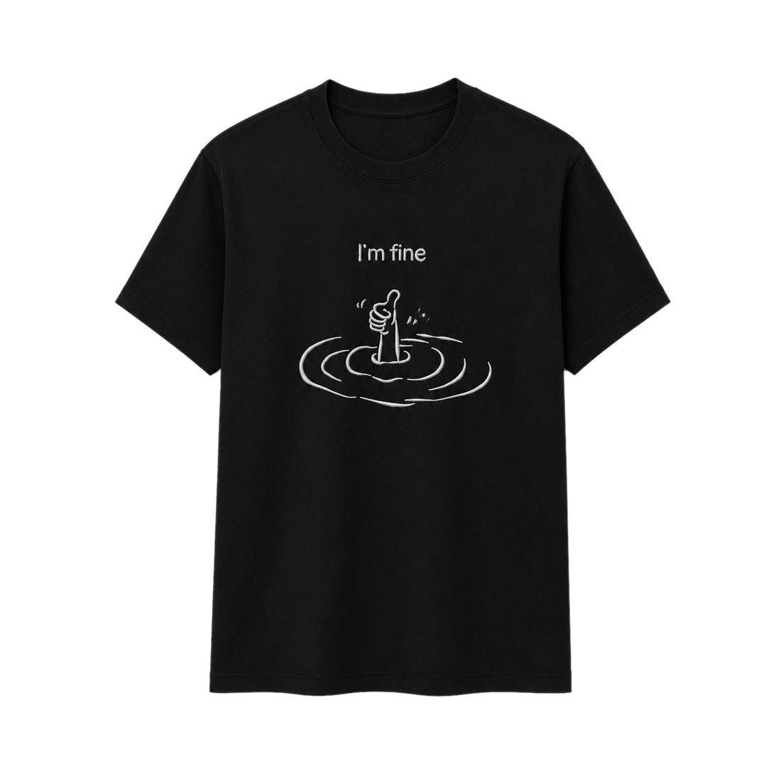 I'm Fine Minimalist Embroidered T-Shirt