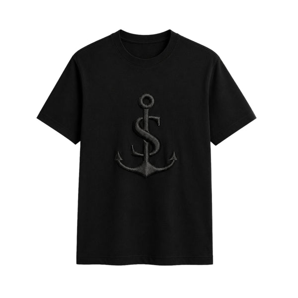 Anchor Dollar Sign Embroidered T-Shirt