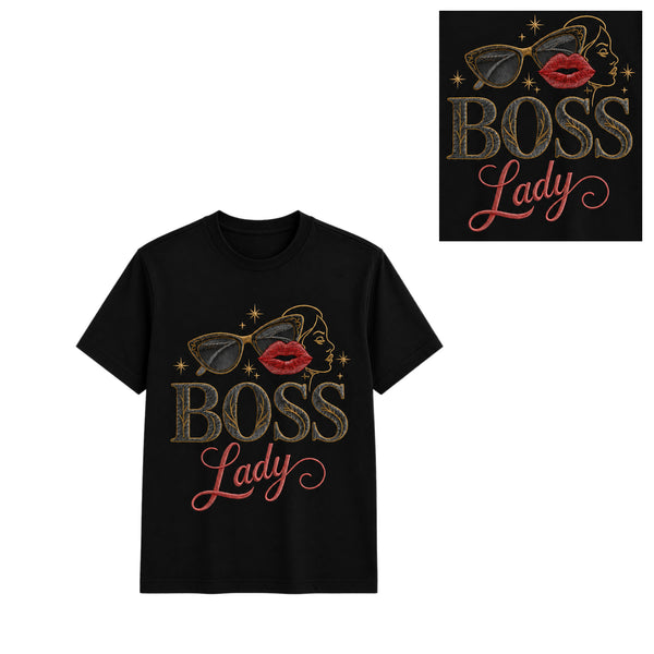 Work Hard Skull Embroidered T-Shirt
