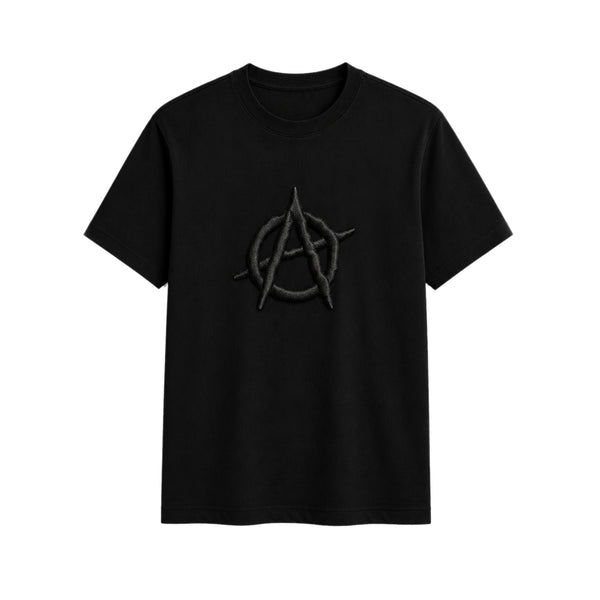 Anarchy Symbol Embroidered T-Shirt